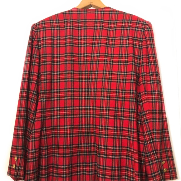 Vintage Tailored Blazer Clueless Red Plaid - Picture 6 of 8